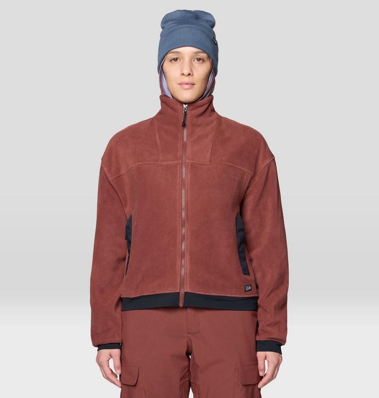 Women's Powder Maven Fleece Full Zip Jacket, Color: Bourbon Brown, Black, image 1
