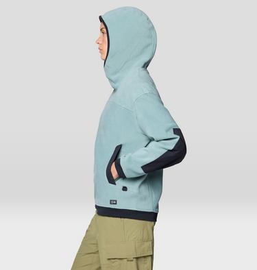 Women's Powder Maven Fleece Pullover Hoody, Color: Blue Sage, Black, image 3