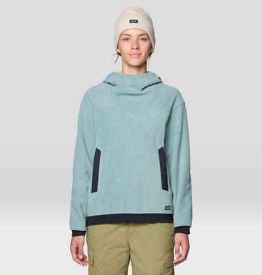 Women's Powder Maven Fleece Pullover Hoody, Color: Blue Sage, Black, image 1