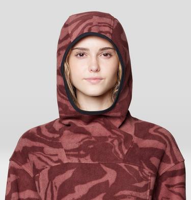 Women's Powder Maven Fleece Pullover Hoody, Color: Bourbon Brown Rockstrata, Black, image 12