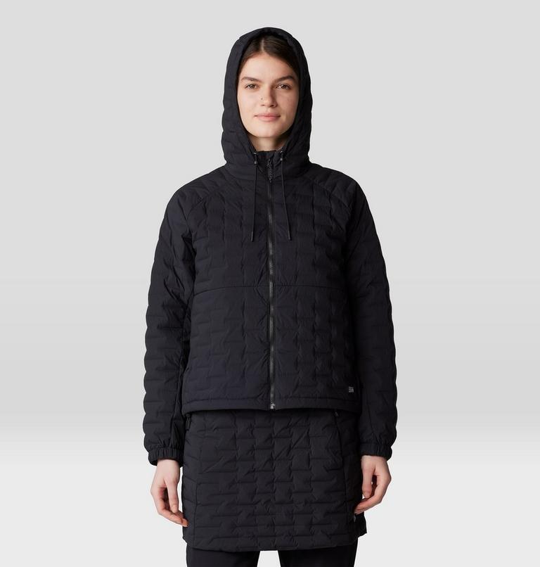 Femme Stretchdown Light Full Zip Chandail à capuchon, Color: Black, image 1