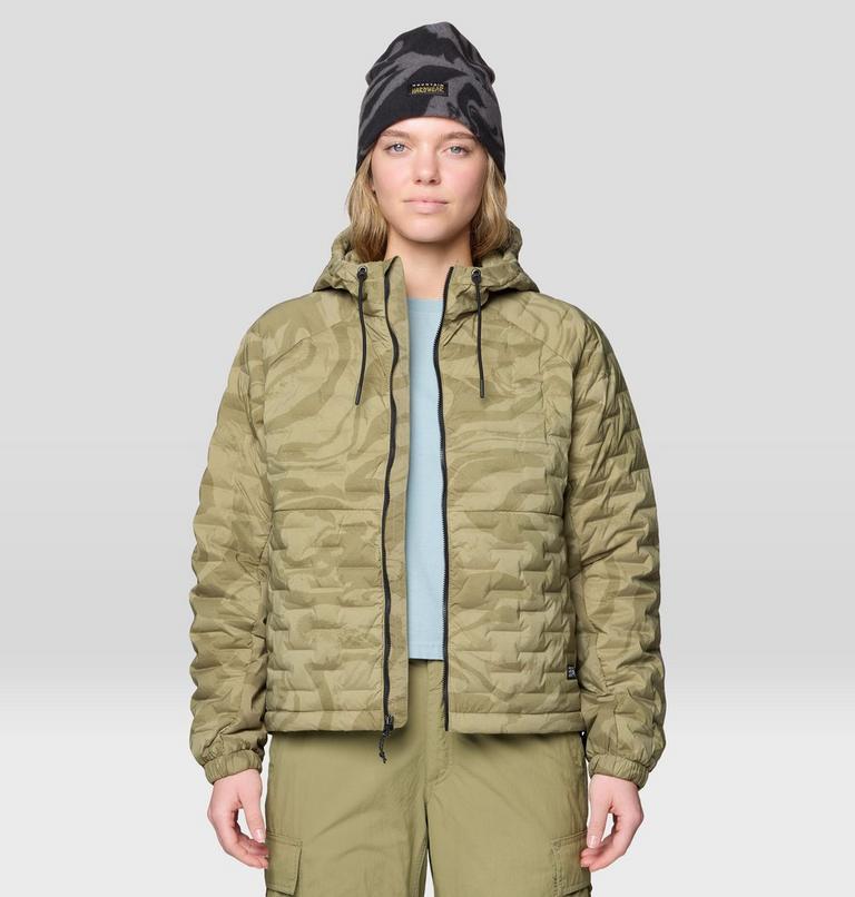 Women's Stretchdown Light Full Zip Hoody, Color: Landslide Rockstrata, image 4