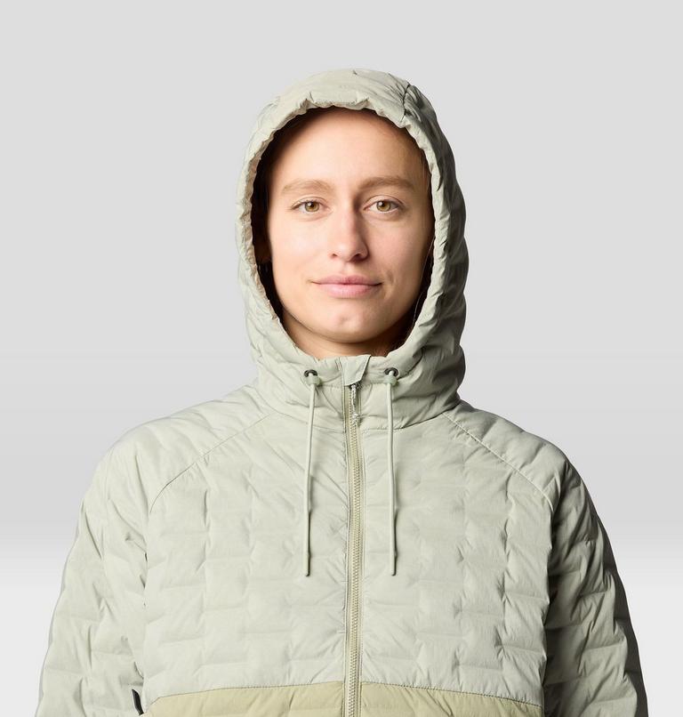 Women's Stretchdown Light Full Zip Hoody, Color: White Sage, Mantis Green, image 4