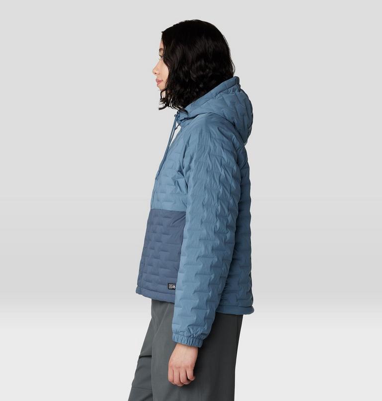 Women's Stretchdown Light Full Zip Hoody, Color: Adriatic Blue, Moon Blue, image 3