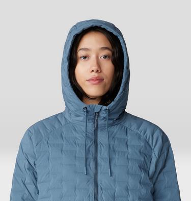 Women's Stretchdown Light Full Zip Hoody, Color: Adriatic Blue, Moon Blue, image 8