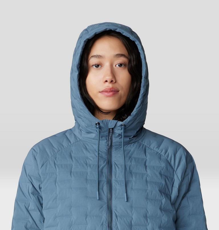 Women's Stretchdown Light Full Zip Hoody, Color: Adriatic Blue, Moon Blue, image 4