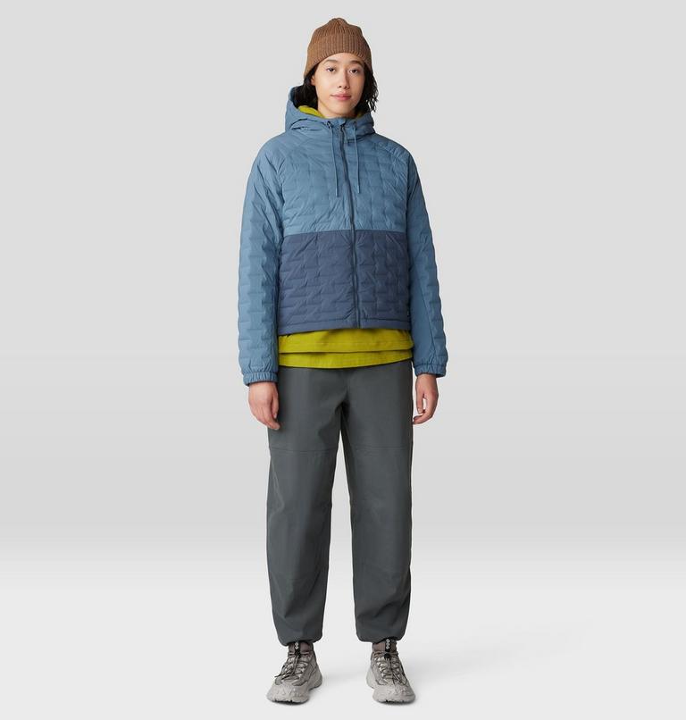 Women's Stretchdown Light Full Zip Hoody, Color: Adriatic Blue, Moon Blue, image 7