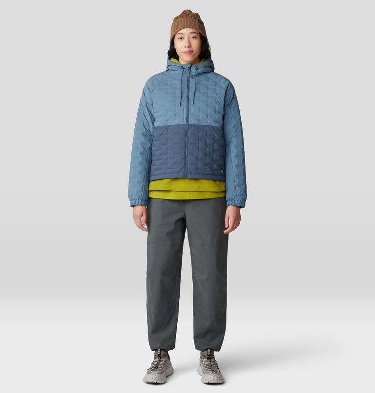 Women's Stretchdown Light Full Zip Hoody, Color: Adriatic Blue, Moon Blue, image 8