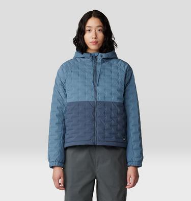 Women's Stretchdown Light Full Zip Hoody, Color: Adriatic Blue, Moon Blue, image 5