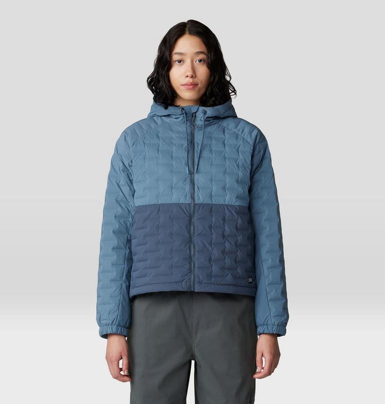 Women's Stretchdown Light Full Zip Hoody, Color: Adriatic Blue, Moon Blue, image 1