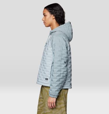 Women's Stretchdown Light Full Zip Hoody, Color: Ice Shadow, Blue Sage, image 3