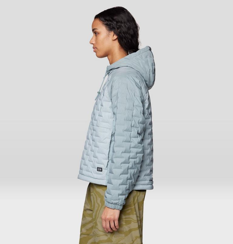 Women's Stretchdown Light Full Zip Hoody, Color: Ice Shadow, Blue Sage, image 3