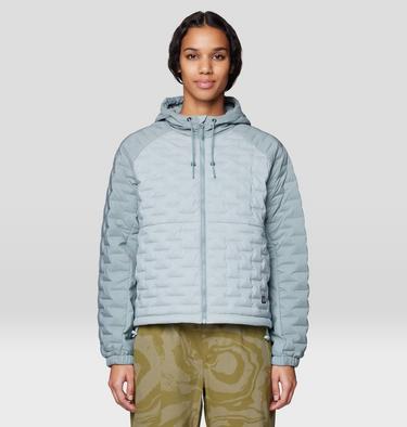 Women's Stretchdown Light Full Zip Hoody, Color: Ice Shadow, Blue Sage, image 1