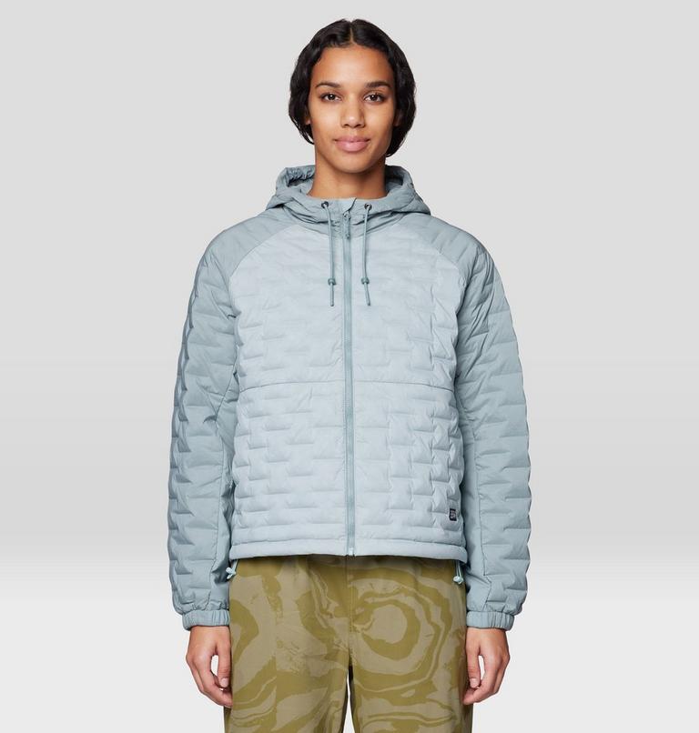 Women's Stretchdown Light Full Zip Hoody, Color: Ice Shadow, Blue Sage, image 1