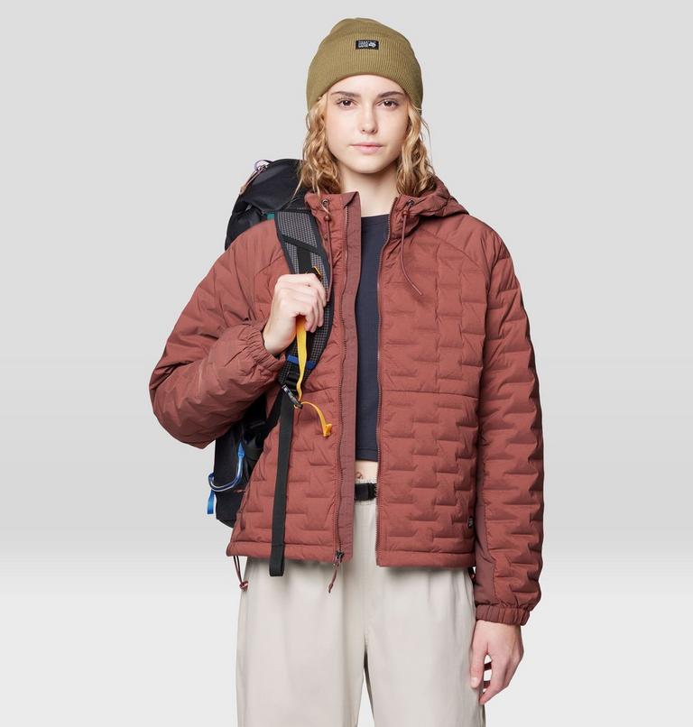 Women's Stretchdown Light Full Zip Hoody, Color: Bourbon Brown, image 4