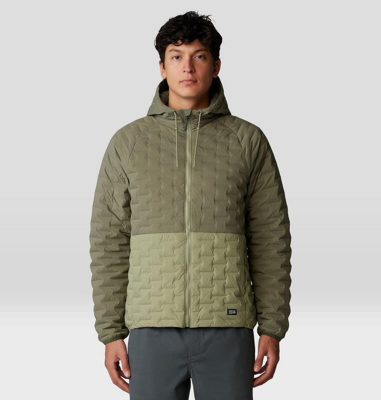 Men's Stretchdown Light Full Zip Hoody, Color: Stone Green, Mantis Green, image 8