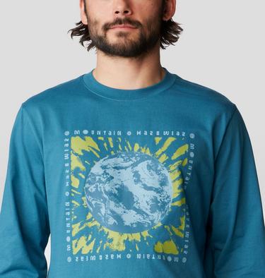 Men's Tie Dye Earth Long Sleeve, Color: Baltic Blue, image 4