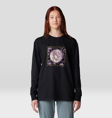 Women's Tie Dye Earth Boxy Long Sleeve, Color: Black, image 9