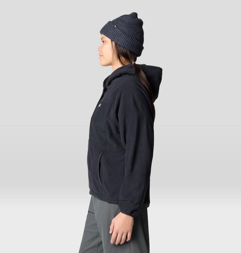 Women's Microchill Snap Neck Pullover, Color: Black, image 3