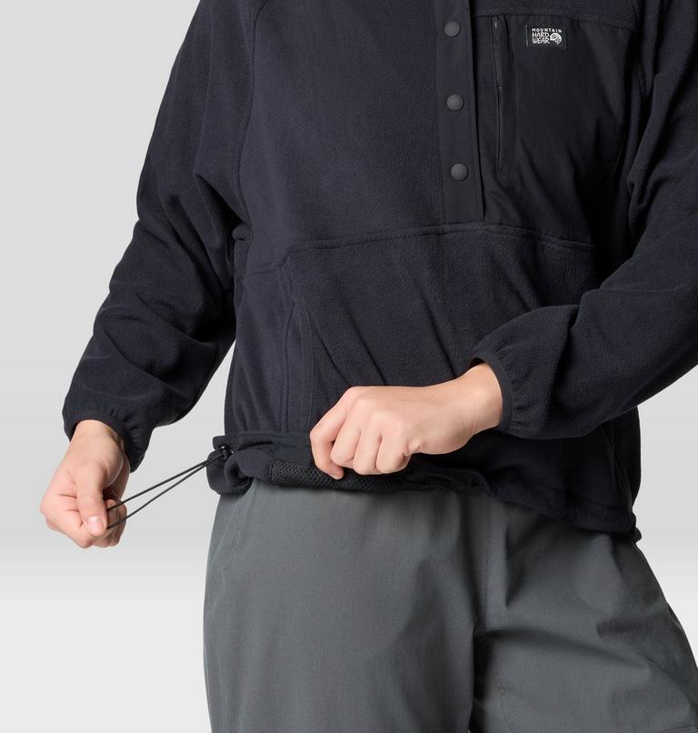 Women's Microchill Snap Neck Pullover, Color: Black, image 6