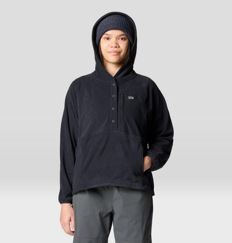 Women's Microchill Snap Neck Pullover, Color: Black, image 7