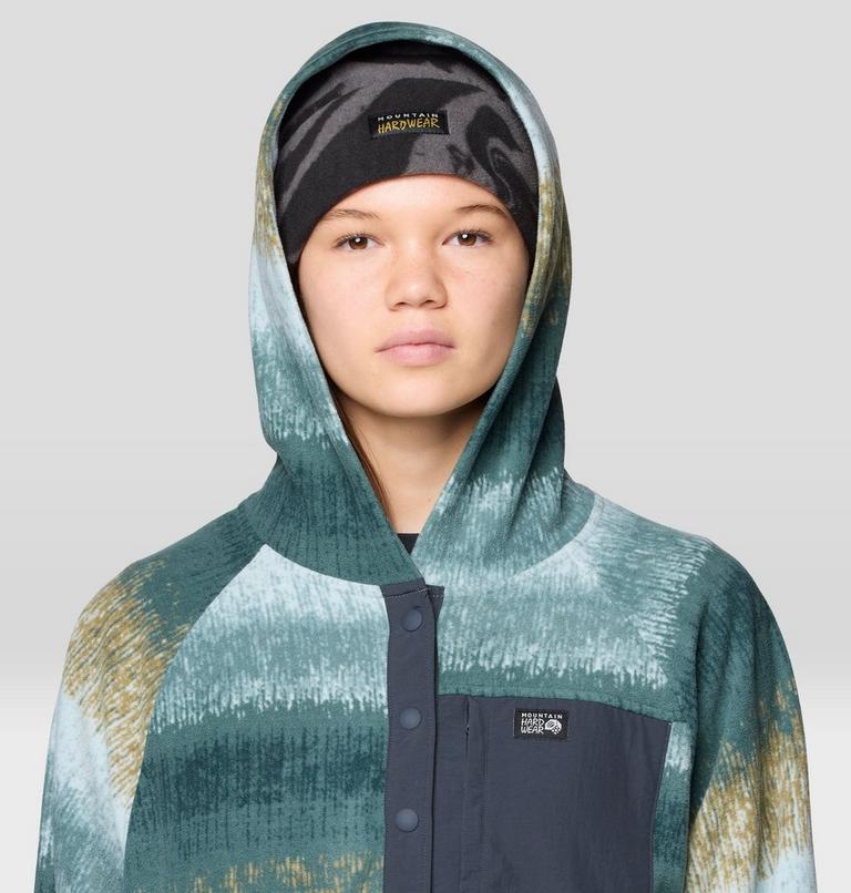 Women's Microchill Snap Neck Pullover, Color: Blue Sage Gradient Stripe, image 5