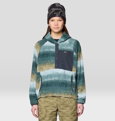 Women's Microchill Snap Neck Pullover, Color: Blue Sage Gradient Stripe, image 5