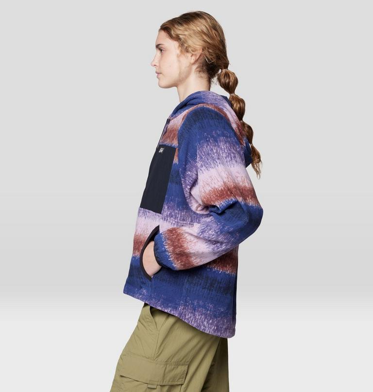 Women's Microchill Snap Neck Pullover, Color: Bourbon Brown Gradient Stripe, image 3