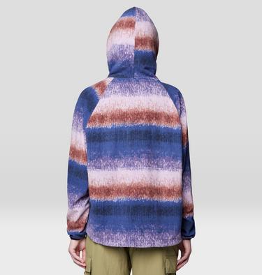 Women's Microchill Snap Neck Pullover, Color: Bourbon Brown Gradient Stripe, image 2