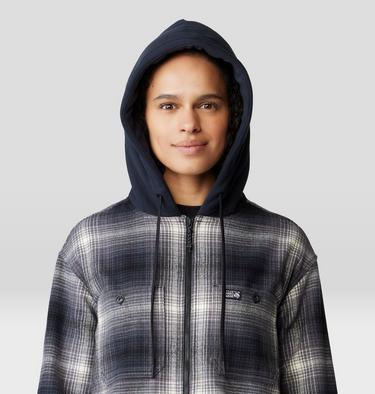 Women's Plusher Microchill Lined Shirt, Color: Black Ombre Buffalo Check, image 8