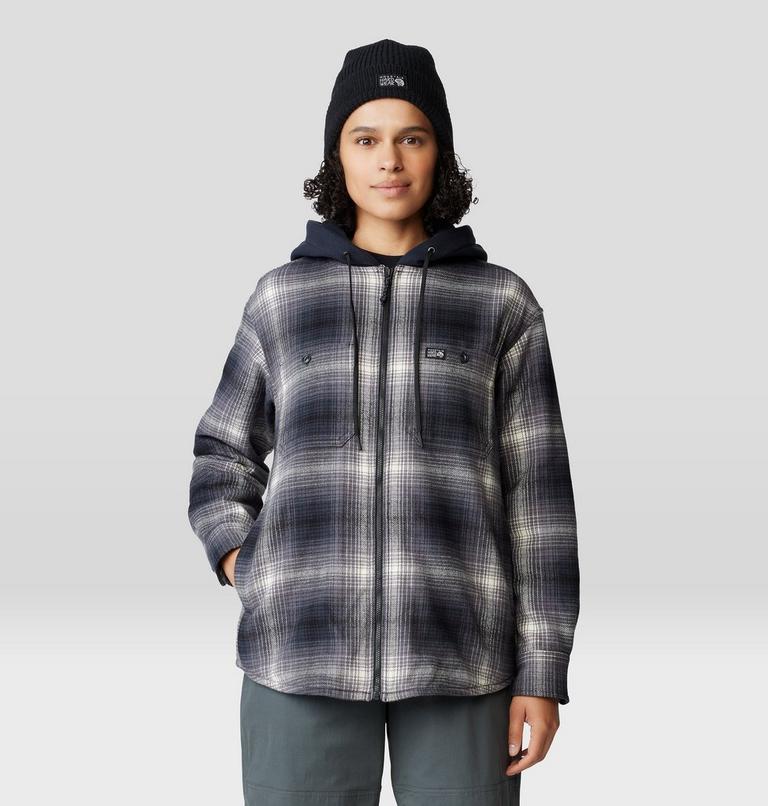 Women's Plusher Microchill Lined Shirt, Color: Black Ombre Buffalo Check, image 6