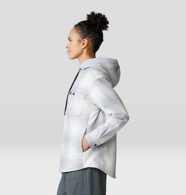 Women's Plusher Microchill Lined Shirt, Color: Glacial Ombre Buffalo Check, image 3