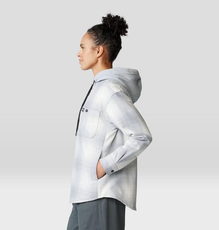 Women's Plusher Microchill Lined Shirt, Color: Glacial Ombre Buffalo Check, image 3