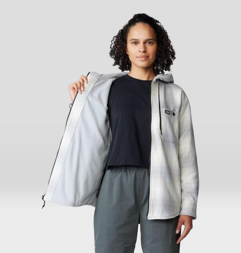 Women's Plusher Microchill Lined Shirt, Color: Glacial Ombre Buffalo Check, image 5