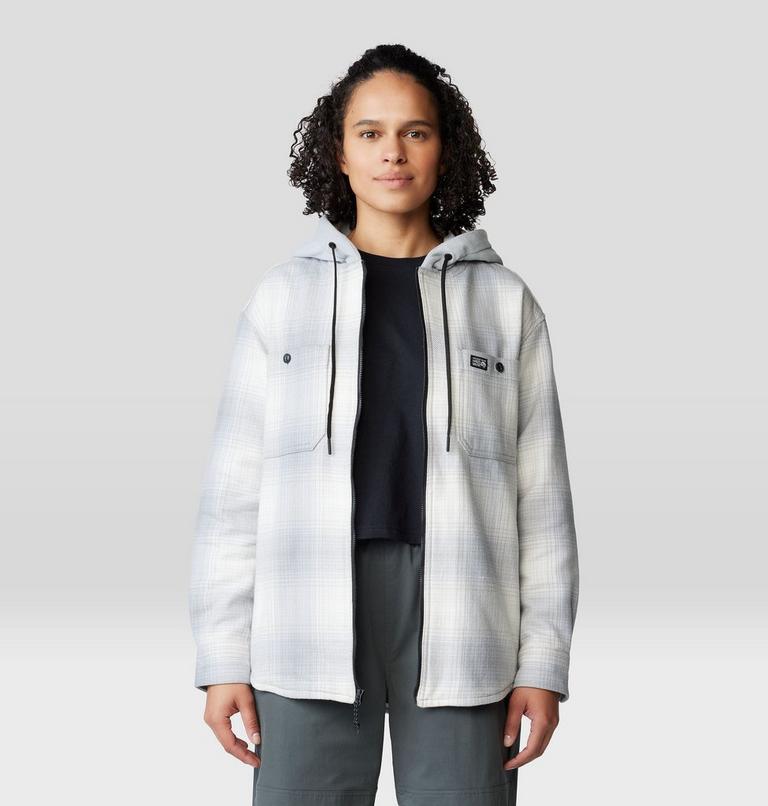 Women's Plusher Microchill Lined Shirt, Color: Glacial Ombre Buffalo Check, image 6