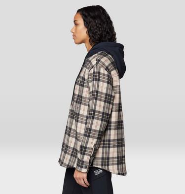 Women's Plusher Microchill Lined Shirt, Color: Fossil Tartan Plaid, image 15