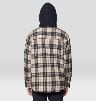 Women's Plusher Microchill Lined Shirt, Color: Fossil Tartan Plaid, image 8