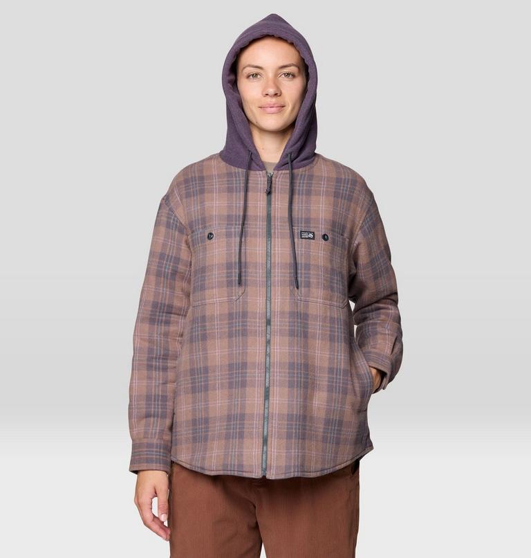 Women's Plusher Microchill Lined Shirt, Color: Wild Taupe Tartan Plaid, image 4