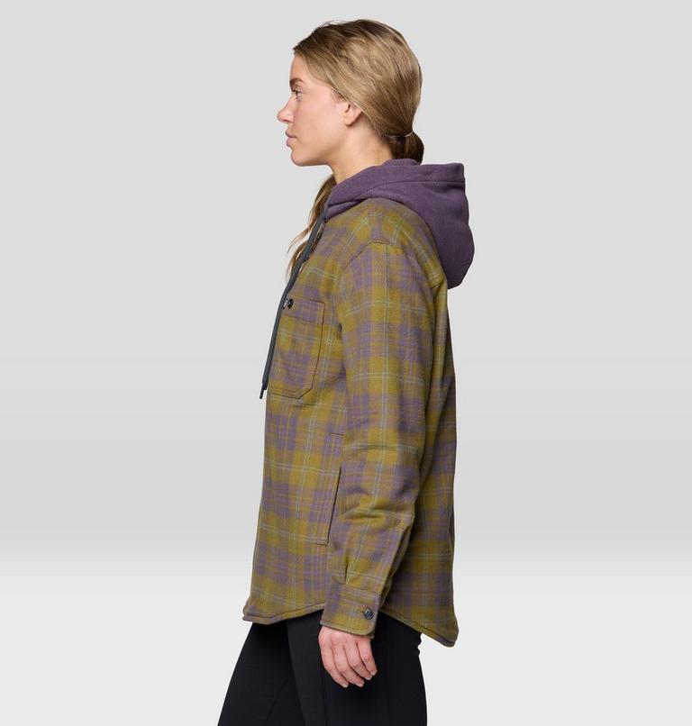 Women's Plusher Microchill Lined Shirt, Color: Landslide Tartan Plaid, image 3