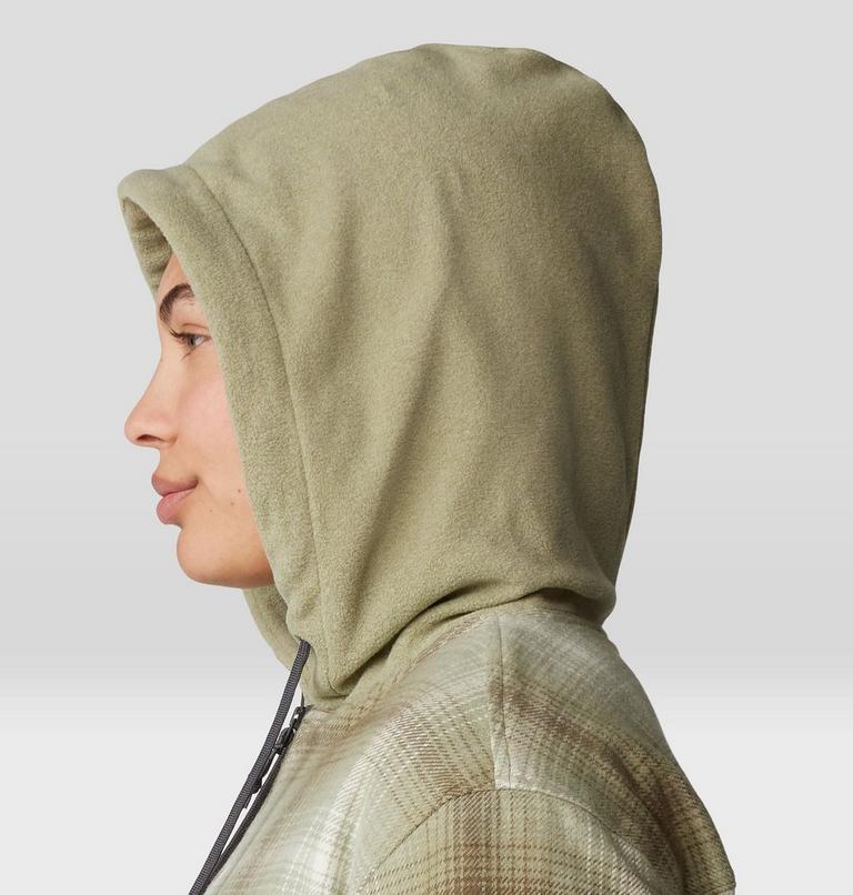 Women's Plusher Microchill Lined Shirt, Color: White Sage Ombre Buffalo Check, image 5