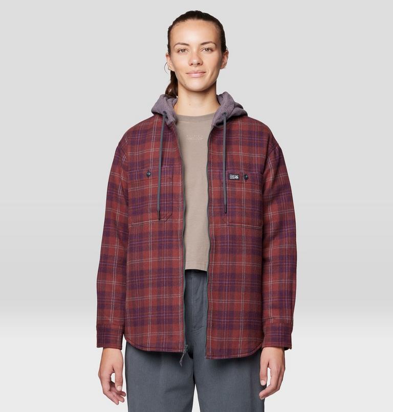 Women's Plusher Microchill Lined Shirt, Color: Blackberry Tartan Plaid, image 1