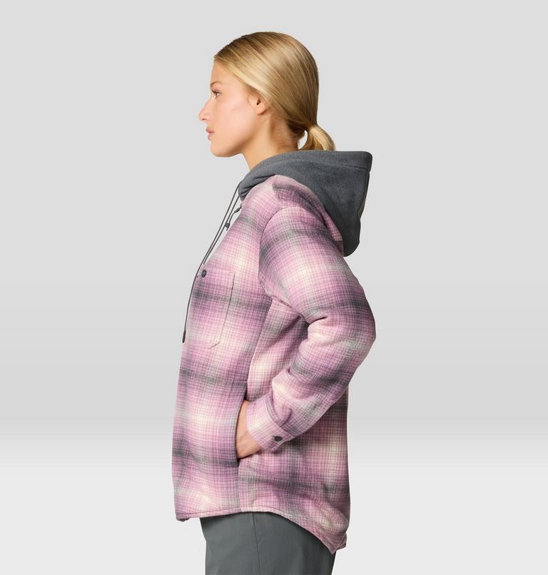 Women's Plusher Microchill Lined Shirt, Color: Dark Daze Ombre Buffalo Check, image 3