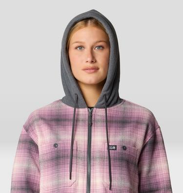 Women's Plusher Microchill Lined Shirt, Color: Dark Daze Ombre Buffalo Check, image 8