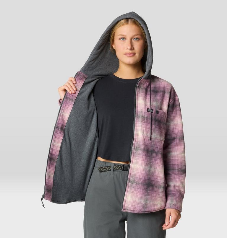 Women's Plusher Microchill Lined Shirt, Color: Dark Daze Ombre Buffalo Check, image 5