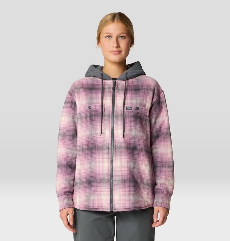 Women's Plusher Microchill Lined Shirt, Color: Dark Daze Ombre Buffalo Check, image 6