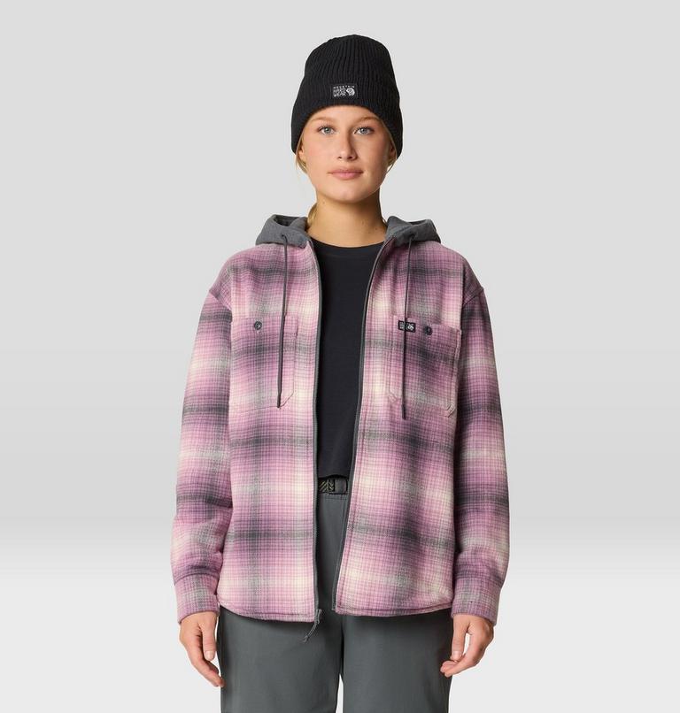 Women's Plusher Microchill Lined Shirt, Color: Dark Daze Ombre Buffalo Check, image 7