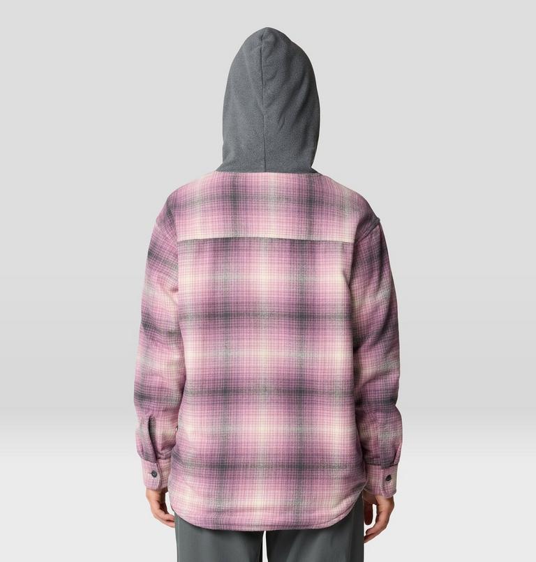 Women's Plusher Microchill Lined Shirt, Color: Dark Daze Ombre Buffalo Check, image 2