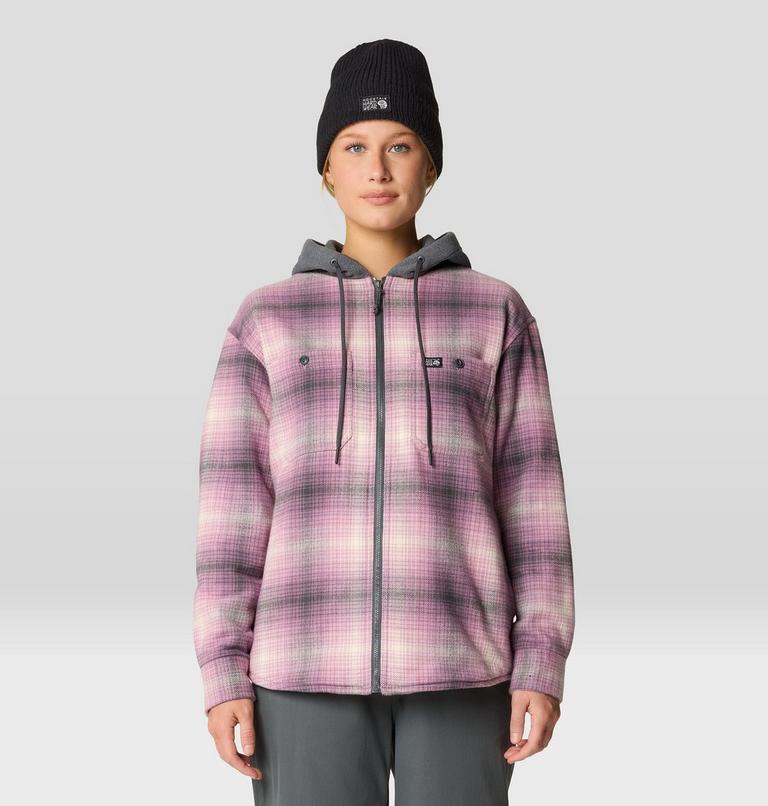 Women's Plusher Microchill Lined Shirt, Color: Dark Daze Ombre Buffalo Check, image 1