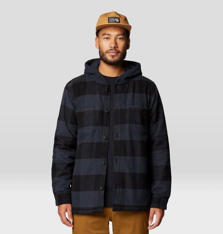 Men's Plusher Microchill Lined Shacket, Color: Black Tatanka Check, image 7