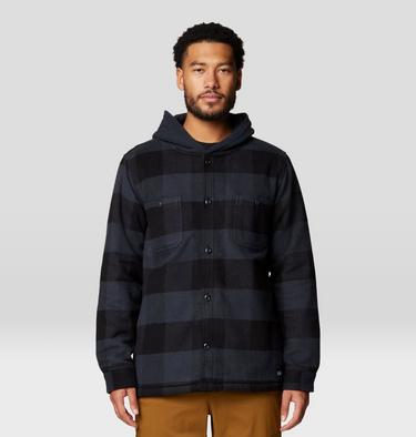 Men's Plusher Microchill Lined Shacket, Color: Black Tatanka Check, image 5